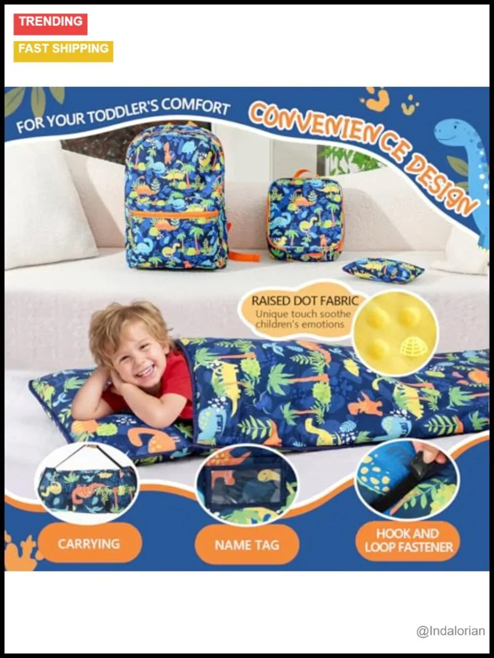 4-Piece Kids Backpack Set with Nap Mat, Lunch Bag, Pencil Case